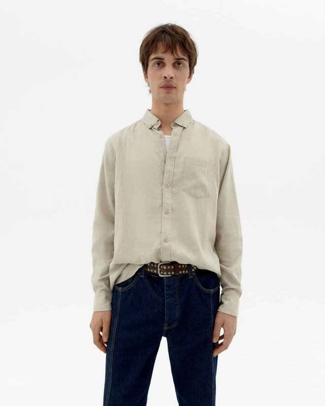 THINKING MU OATMEAL HEMP ANT SHIRT
