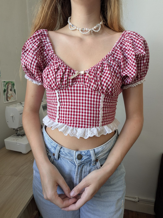 Top Coquette - manches courtes