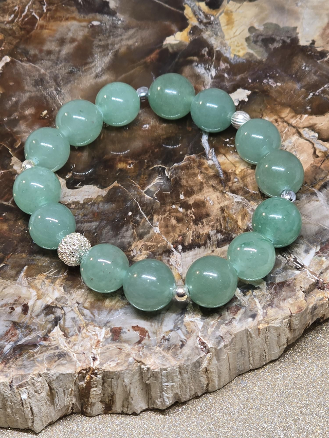 Bracelet Aventurine verte XL en 1,2 cm 
