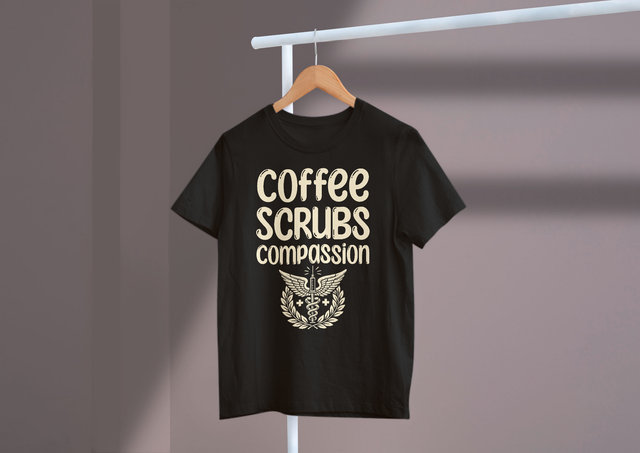 Coffee Scrubs Compassion Nurse Essentials Healthcare Humor. Coffee Scrubs Compassion Nurse Essentials Humor im Gesundheitswesen