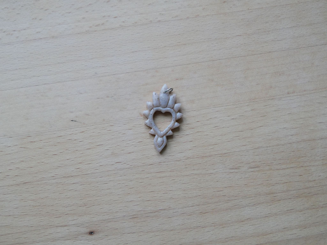 Charm cœur miroir pierre