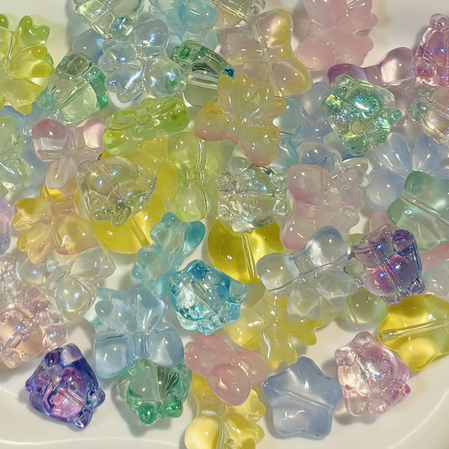 A- 25 pretty mixed shape glass beads