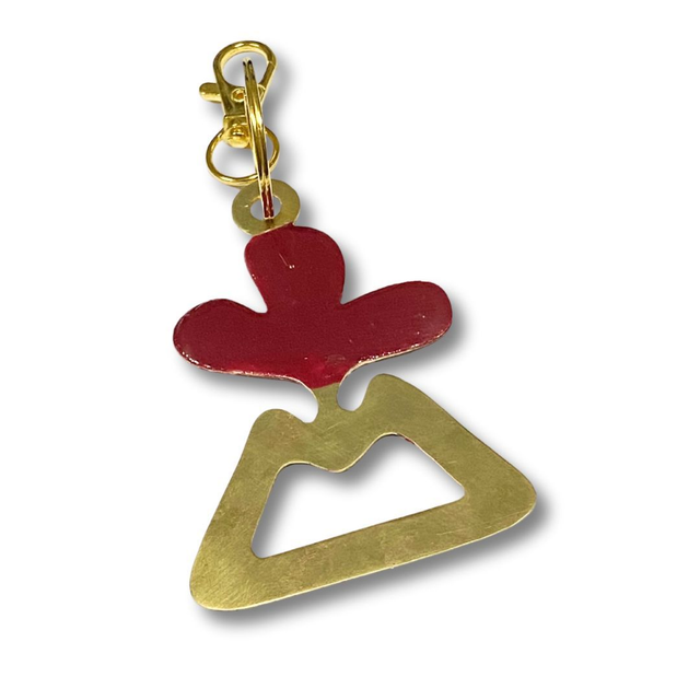 Portachiavi Vesuvio con smalto rosso