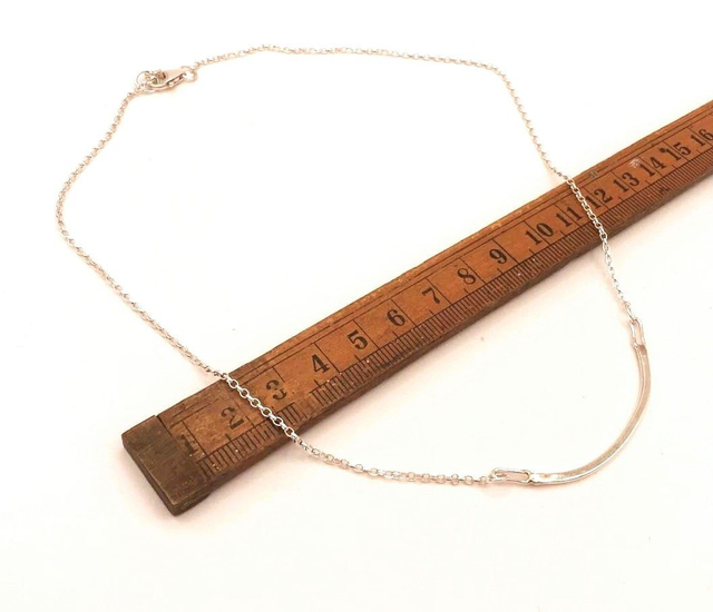 Curved bar necklace - sterling silver