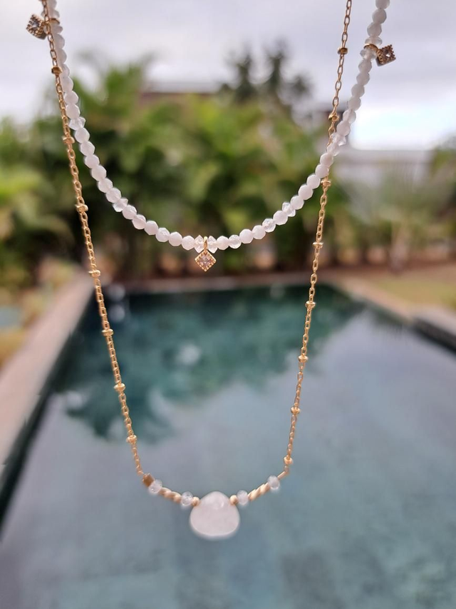 ALBA - gold-filled - Pierre de lune - cristalderoche - collier