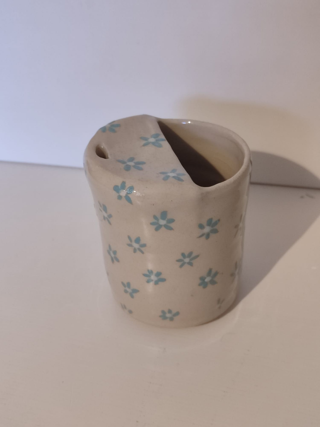 Reusable To Go Cup 'Blue daisies'