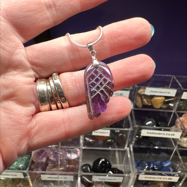 Amethyst Angel Wing Pendant 