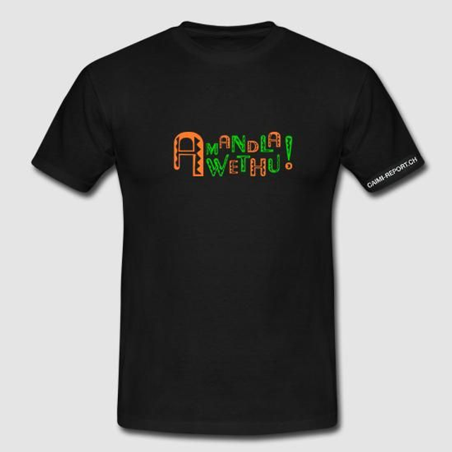 T-Shirt «Amandla Awethu» neonfarbiger Druck