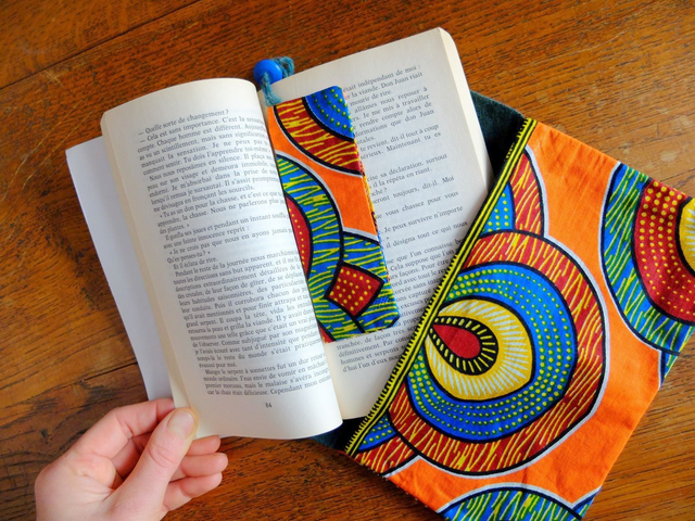 Pochette à livre en wax du Sénégal