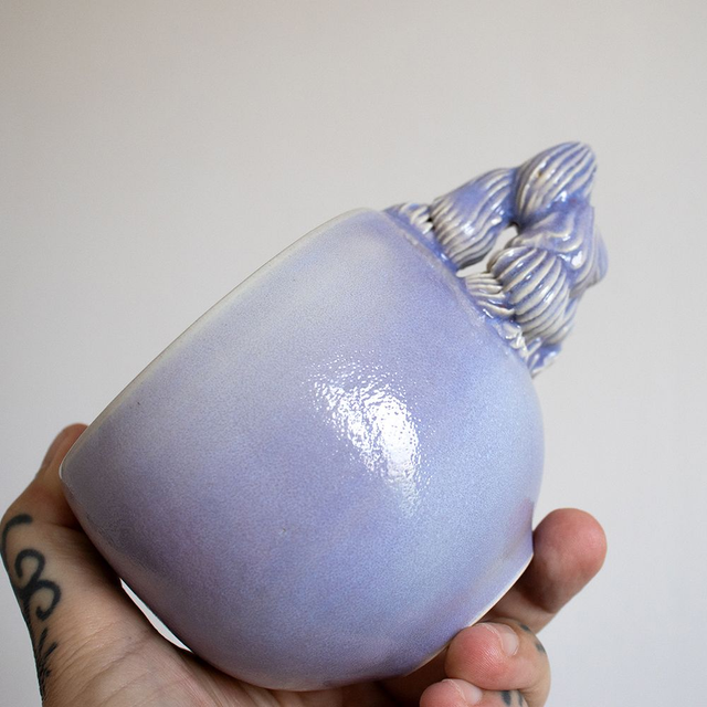 Tasse lavande, anse meringue