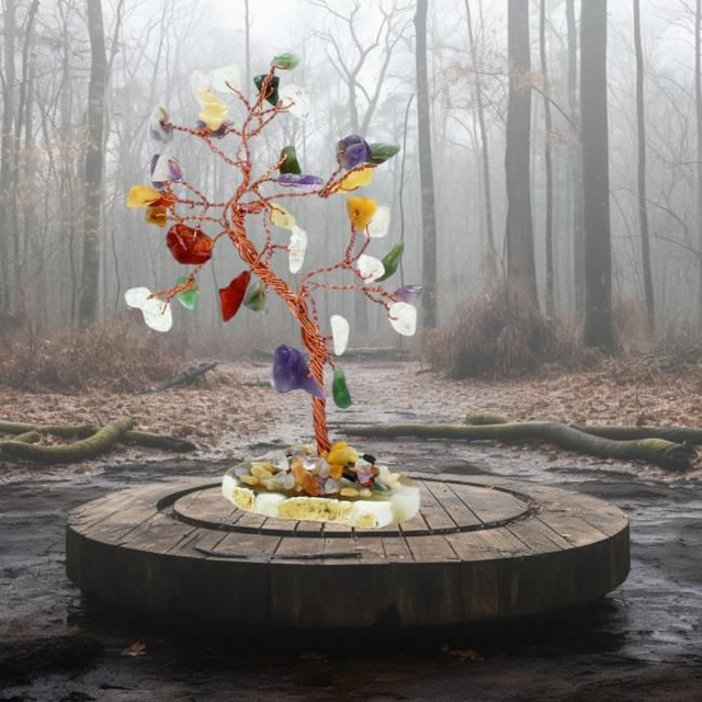 Arbre "Chakras" sur agate