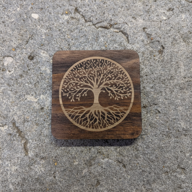 Square tree of life coaster