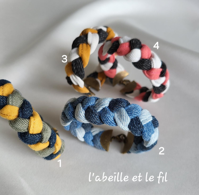 Bracelet Jeanne- tricolore- Fermoir Bronze