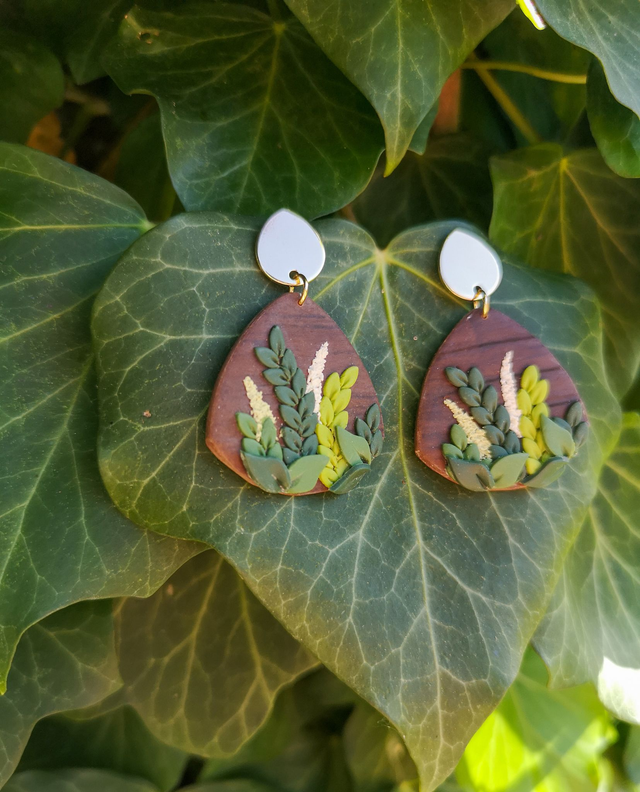 Collection Florale Fougère des Bois- Boucles d&#039;oreilles Jeanne