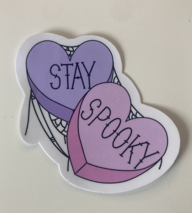 Stay Spooky Hearts Sticker