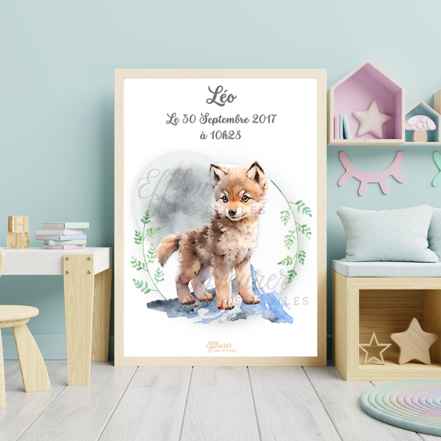 Affiche Bébé - Louveteau