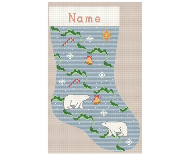 Needlepoint Kit - Christmas Stocking 'The Polar Bears'