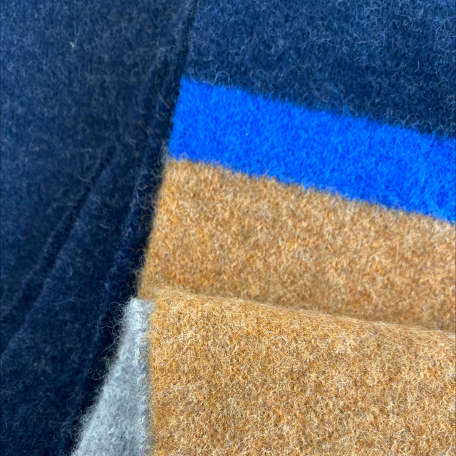 Wind Knitted Scarf blue grey gazelle and kobalt