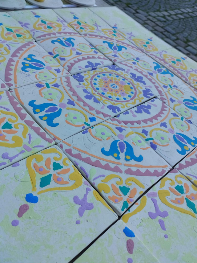 COLLECTION colorée: CRÉDENCE 25 carreaux 10x10 cm - pièce UNIQUE