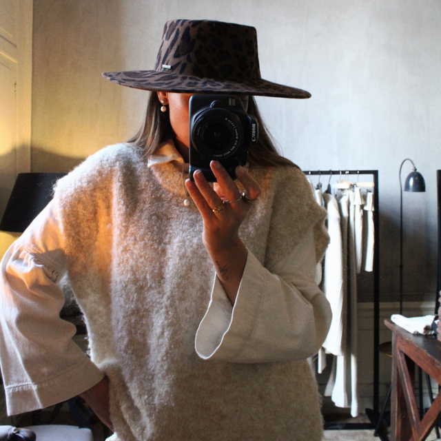 Claire - Wollen dameshoed Leopard