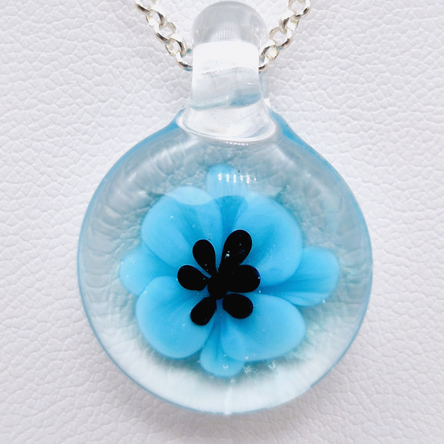 Pendentif Flora bleu 1