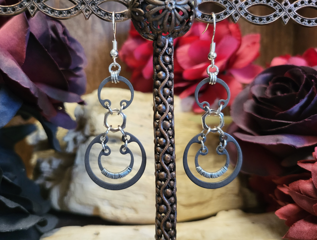 Boucles d'Oreilles Néo Circlips "Spirales d'Acier"