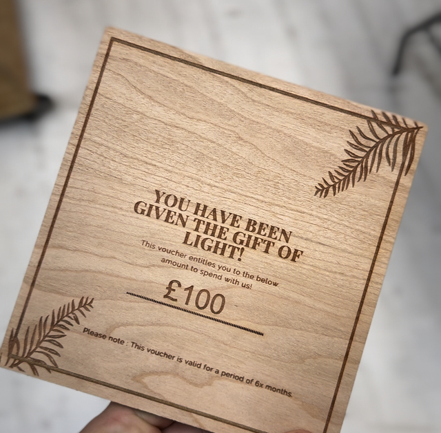 Wooden Gift Voucher (£100)