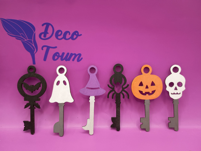 Clé Halloween en bois