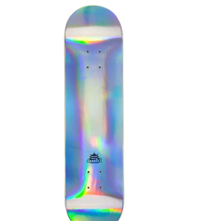 Sushi Skateboard Deck Pagoda Foil Silver 8"