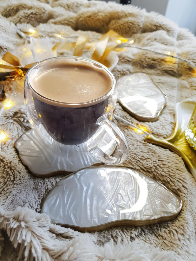 Set of 3 pearl velvet coasters