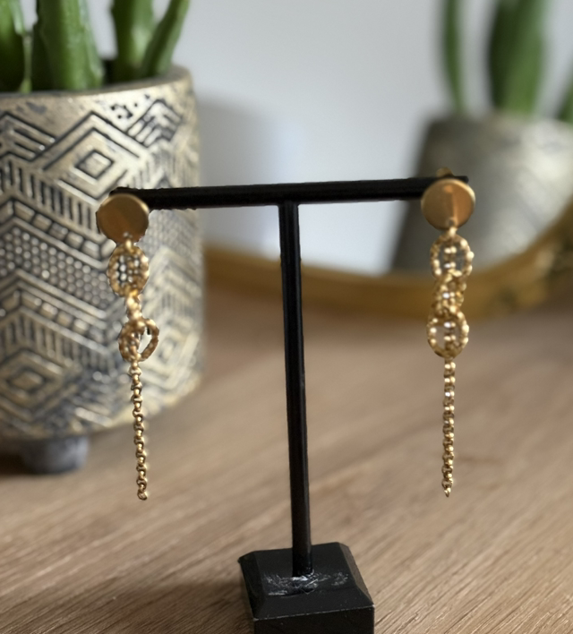Boucles d’oreilles chaîne pendante 
