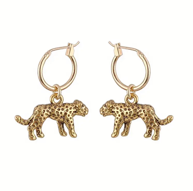 Leopard hoops - gold