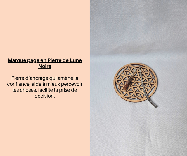 3- Marque page en Pierre de Lune Noire