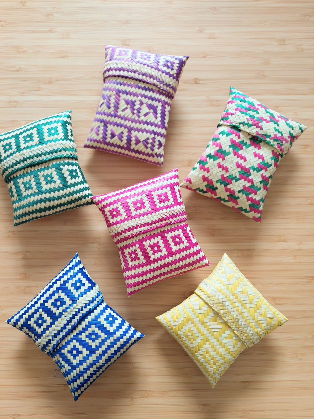 Petite pochette tressée en palmier naturel – artisanat d’Oaxaca