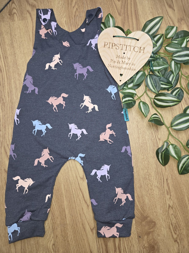 Romper Dancing Unicorns Blue