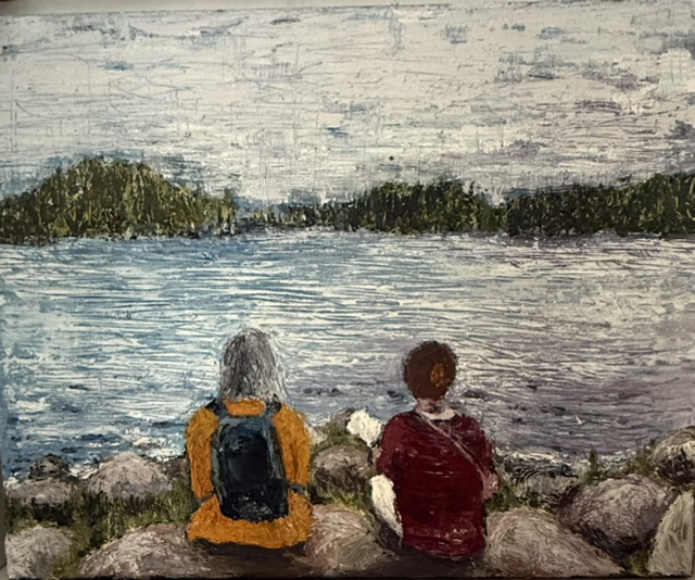 Gemälde „Ausblick“ 2025 Schweden Eitempera