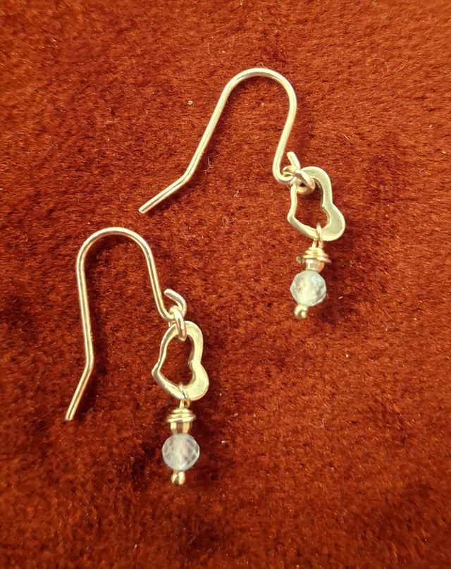 Boucles d'oreilles argent Aigue Marine Coeur