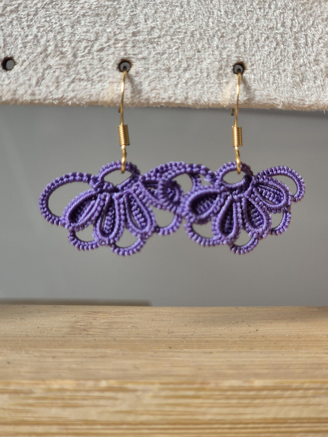 Boucles d'oreille en dentelle Ophélie - sans perles