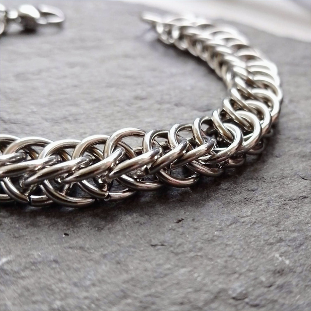 Half Persian Weave Chain Maille Bracelet | Handmade Stainless Steel Jewellery