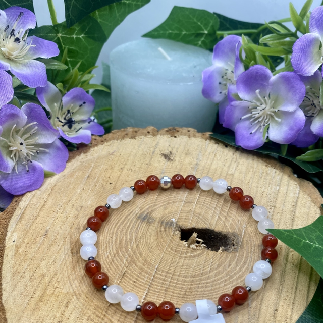 Cornaline et pierre de Lune  