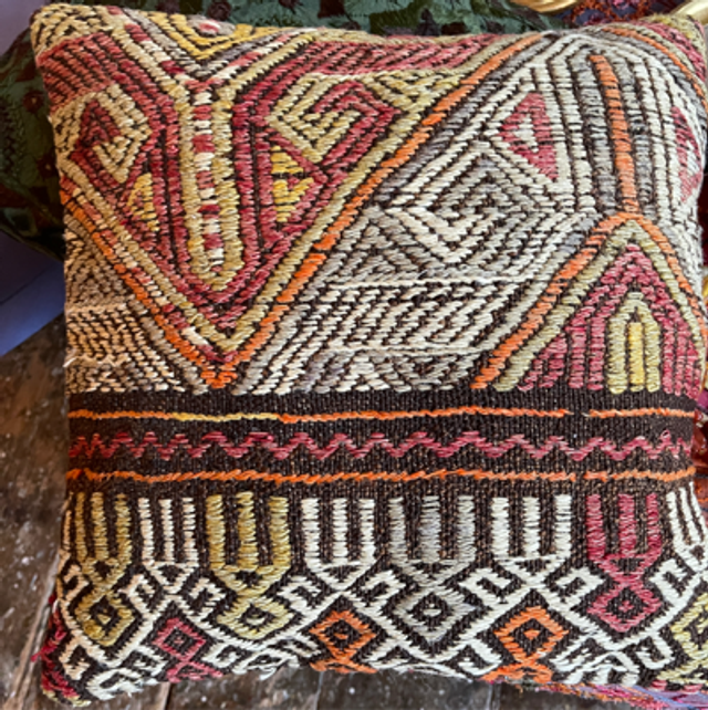 Kissen Wolle Kelim handgewebt 
