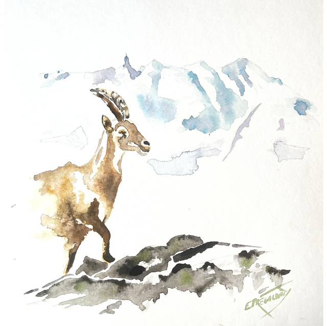 La Somone, Brévent, Chamonix. Aquarelle. 