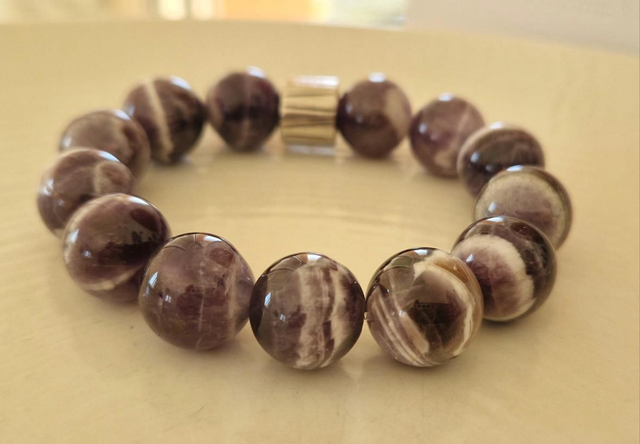 Bracelet AMÉTHYSTE CHEVRON 14mm