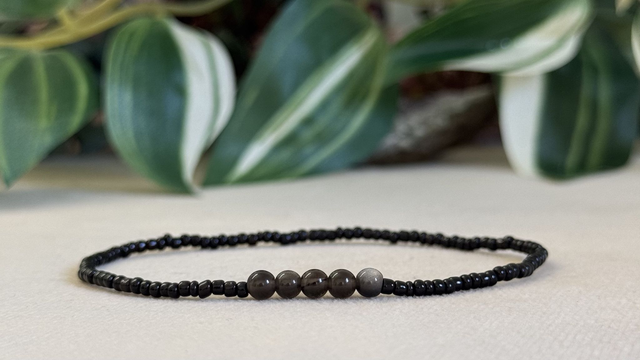 Bracelet | Obsidienne Argentée - Éléments