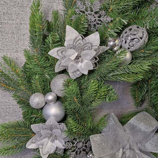 X-Large Artificial Christmas Wreath - Silver