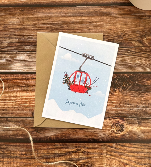 Carte Fêtes dans la télécabine