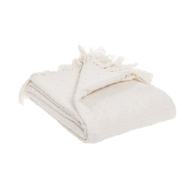Torkkupeite 130x160 valkea puuvillaa