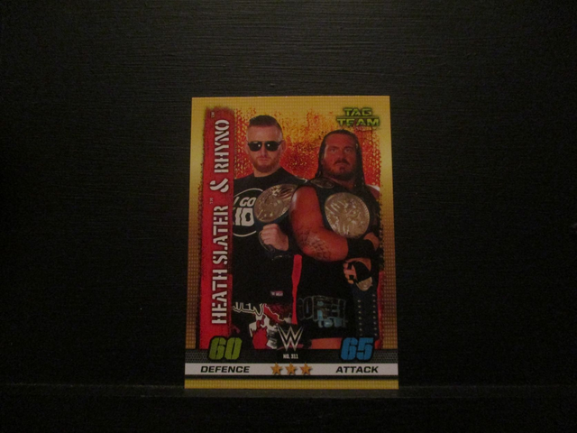 Heath Slater &amp; Rhyno - Tag Team Slam Attax 10th Edition Original Trading Card #311