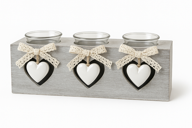 Heart Candle Holder Rose Scented 