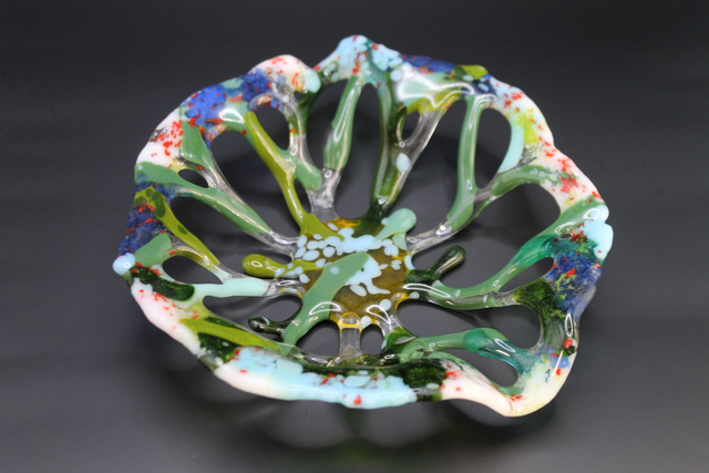 8" Multi coloured Round Coral Bowl